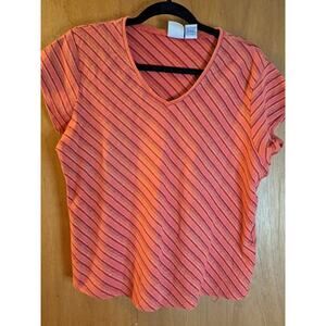 Women's Faded Glory Orange Striped T-Shirt